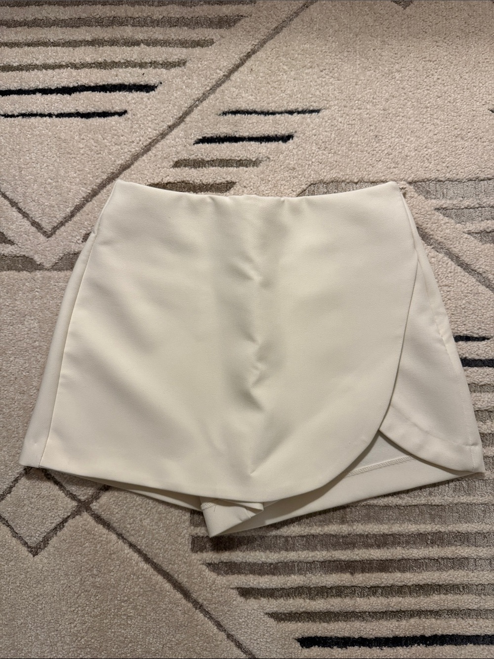 Zara Cream Wrap-Front Mini Skort